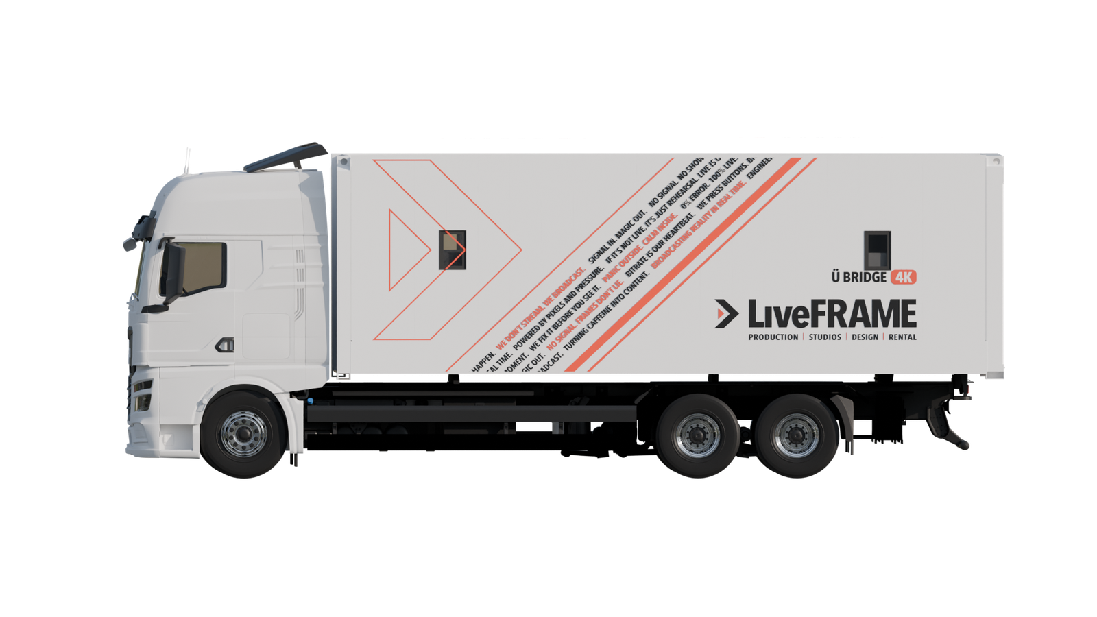 Seitenansicht des mobilen 4K-Ü-Wagens von LiveFRAME